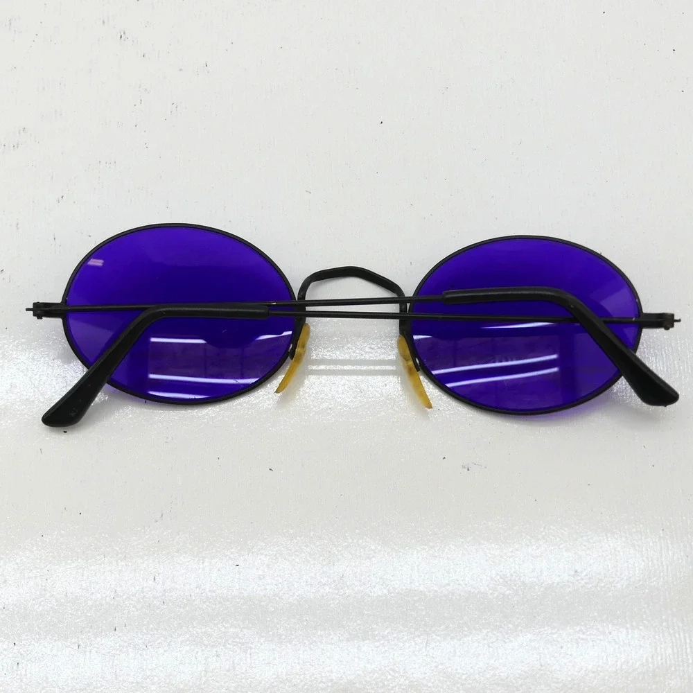 Vintage 90s Oval Gold Metal Sunglasses Brown Tint Lens UV400 Retro Y2K Steampunk